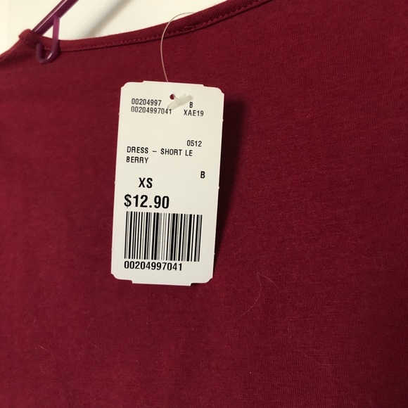 NWT Forever21 Maroon Long-sleeve Dress size XS - Picture 5 of 5